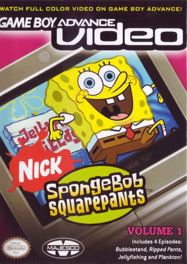 GBA Video SpongeBob SquarePants Volume 1 box art for GameBoy Advance